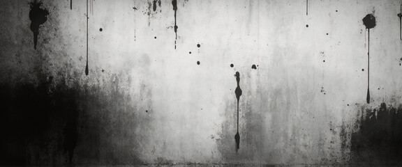 Vintage grunge monochrome background. Rough painted wall of black and white color. Imperfect plane of grayscale grungy. Uneven old decorative backdrop. Texture of black-white. - obrazy, fototapety, plakaty