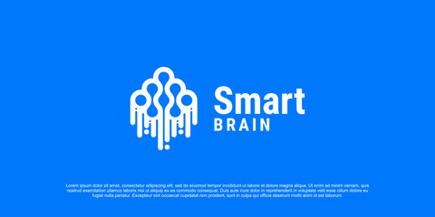 Fototapeta premium Human brain logo vector illustration
