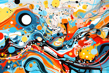 Kaleidoscope Explosion: A Vibrant Display of Funky, Abstract Design Elements
