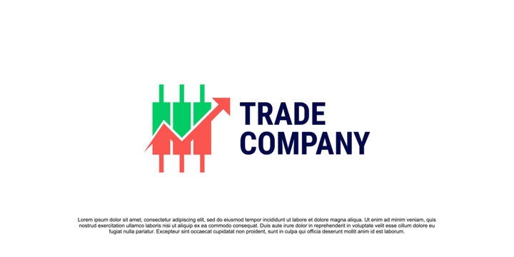 Trade logo with chart elements, modern finance logo