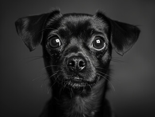 portrait of a black dog