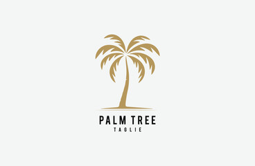 Premium luxury palm tree logo design vector