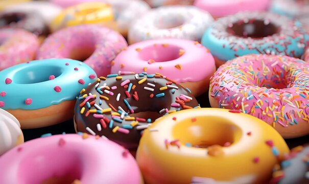 realistic donuts isolated background