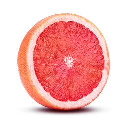 Half of ripe grapefruit isolated on white