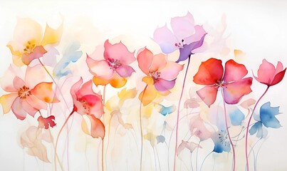 flowers watercolor abstract background design