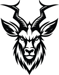 antelope head, animal mascot illustration,

