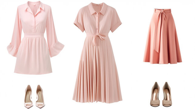 Create a chic monochromatic look with a pastel pink blouse tucked into a flowy highwaisted skirt paired with spy heels.