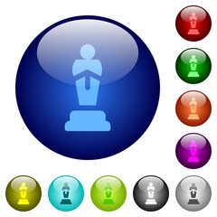 Oscar award statue solid color glass buttons