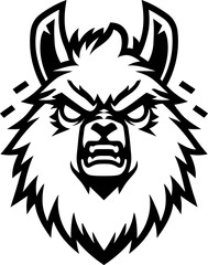 Fototapeta premium llama, head, animal mascot illustration,