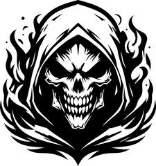 Fototapeta premium skull, reaper, head, animal mascot illustration,