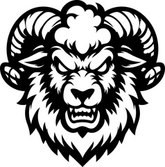 Fototapeta premium goat, sheep, head, animal mascot illustration,