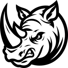 Obraz premium rhino, head, animal mascot illustration,