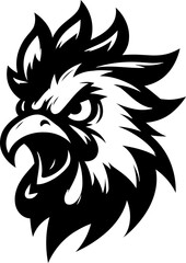 rooster bird head, animal mascot illustration,