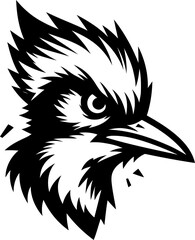 woodpecker, bird head, animal mascot illustration,