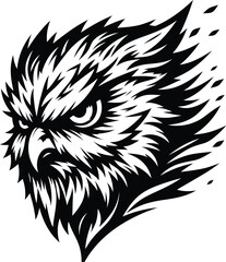 Obraz premium owl, bird head, animal mascot illustration,