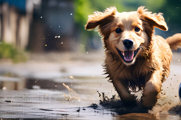 a running puppy.
Generative AI