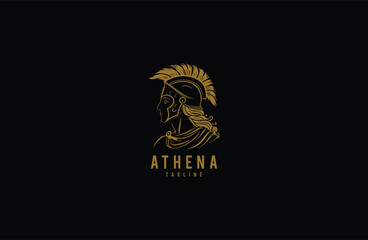 Greek roman goddess athena minerva premium luxury beauty logo design