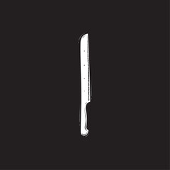 Bread kitchen knife flat vector design