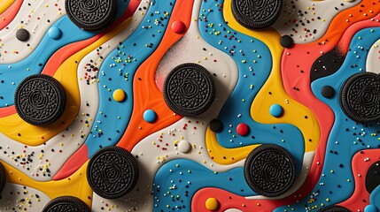Greeting Card and Banner Design for Social Media for Celebrating National Oreo Day Background