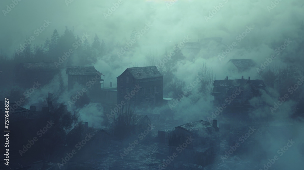 Poster a mysterious fog that blankets a small town erasing the memories of its inhabitants and filling them