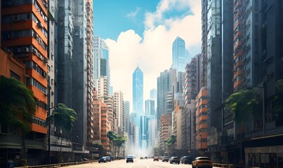 the realistic photo the skyscraper