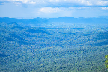 パーヒンガーム国立公園のスットペーンディン崖からロッブリーの景色　チャイヤプーン・タイ　ผาสุดแผ่นดิน, ชัยภูมิ　Sud Phan Din at Chaiyaphum, Thailand