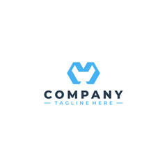 initial letter m logo design