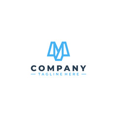 initial letter m logo design