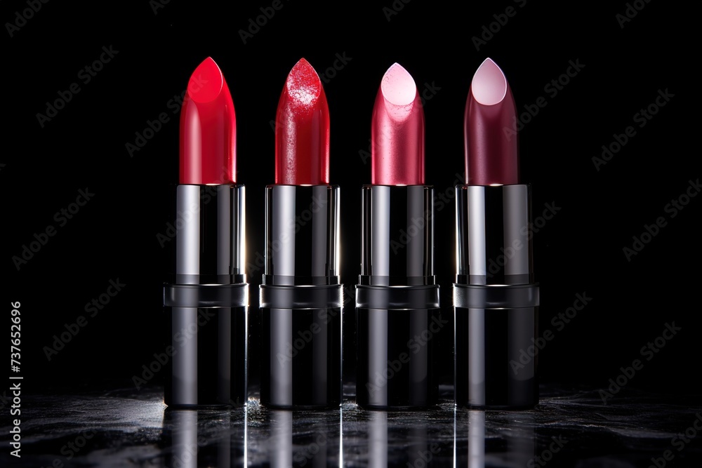 Wall mural Set of vector realistic lipsticks with different shades