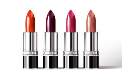 Obraz premium Set of vector realistic lipsticks with different shades