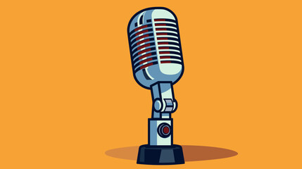 Abstract podcast microphone with show title  representing podcast advertising. simple Vector art - obrazy, fototapety, plakaty