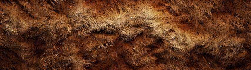 close up brown kangaroo fur skin texture, brown fur mammal animal skin background wallpaper, background with a ratio size of 32:9 - obrazy, fototapety, plakaty