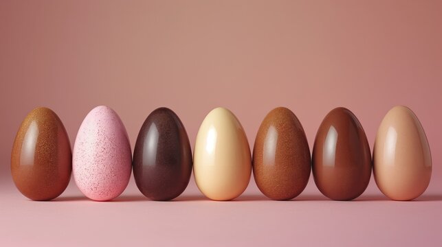 Fundo fotogr&aacute;fico com ovos de pascoa de chocolate deliciosos e crocantes