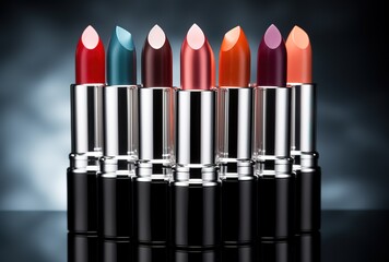 Set of vector realistic lipsticks with different shades