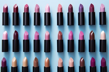 Set of vector realistic lipsticks with different shades