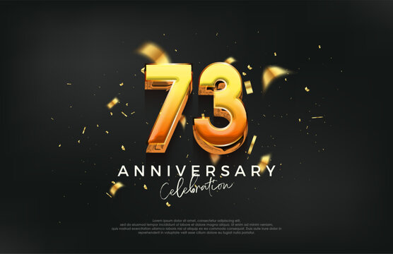 3d 73rd anniversary celebration design. with a strong and bold design. Premium vector background for greeting and celebration.