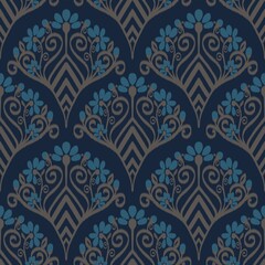 Ikat Flower Pattern Ethnic Geometric native tribal boho motif aztec textile fabric carpet mandalas African
