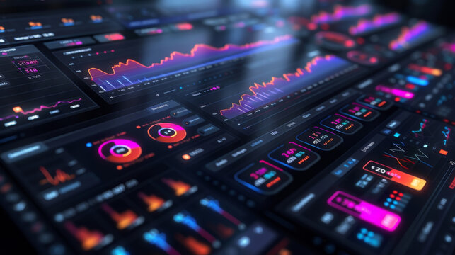 The finance dashboard presents a 3D visualization of global economic indicators such as GDP inflation rates and currency exchange rates. Realtime updates enable users to make