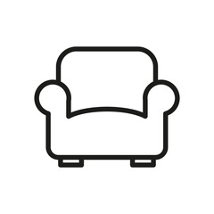 Drawing of a black and white chair on a white background