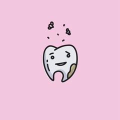 Dirty Tooth flat vector design