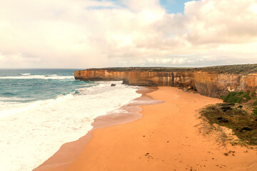 Photograph of the rugged coastline and scenery along the Great Ocean Road near Port Campbell in Victoria in Australia