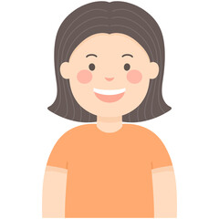 Black short hair women illustration