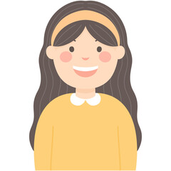 Black long hair women illustration