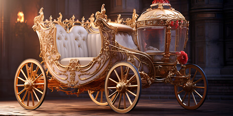 A Luxurious Reverie: Embarking on a Regal Odyssey Through the Sands of Opulence in a Majestic Horse-Drawn Carriage