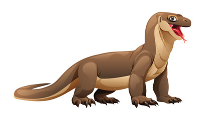 Illustration of komodo dragon. Vector cartoon