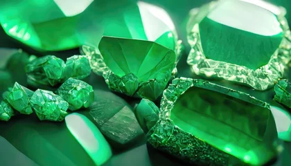 Foto op Plexiglas Green emerald gemstone background © ROKA Creative