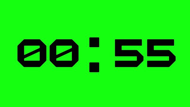 Countdown Timer Stock Video Footage, 30 seconds, Greenscreen,  digital style