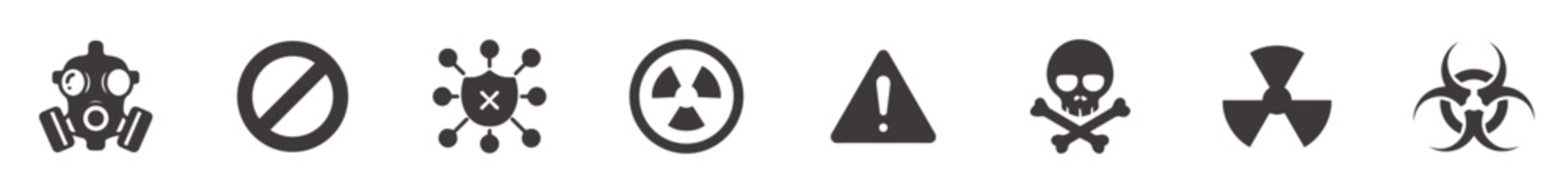 Vector hazardous material signs. Globally Harmonized System warning signs. Bio hazard signs