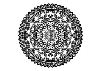 Decoration of black flowers, Mandala, vintage style, vector, Islamic, Arabian, India, Mocho, Spain, Turkey, Pakistan, China, mysterious, Ottoman style, face Picture book. Coloring