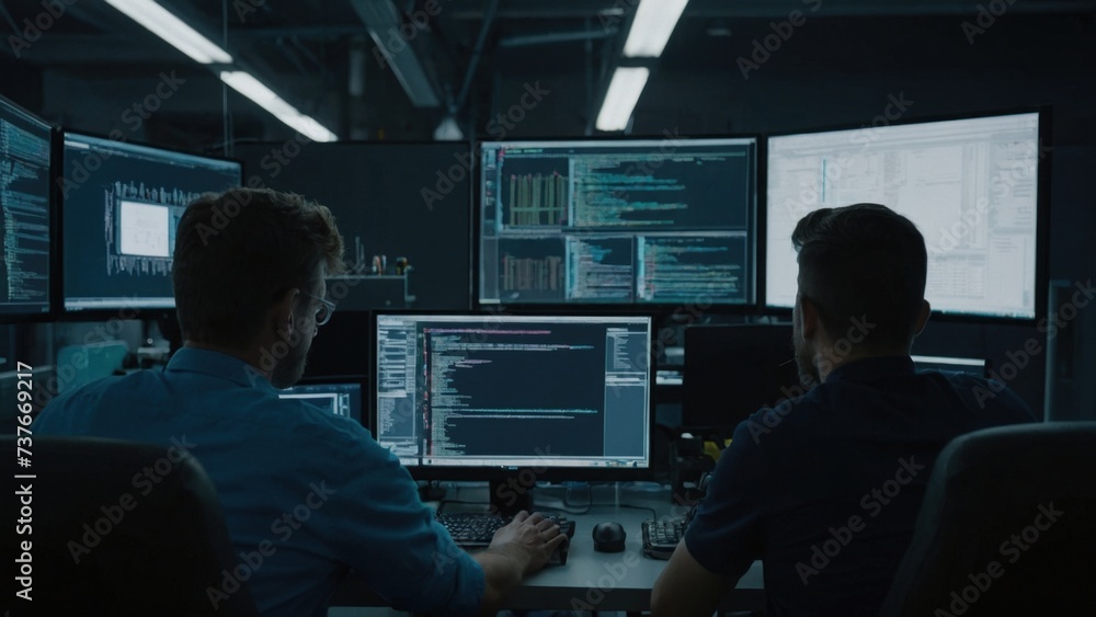Poster a group of it specialists write software code for their client